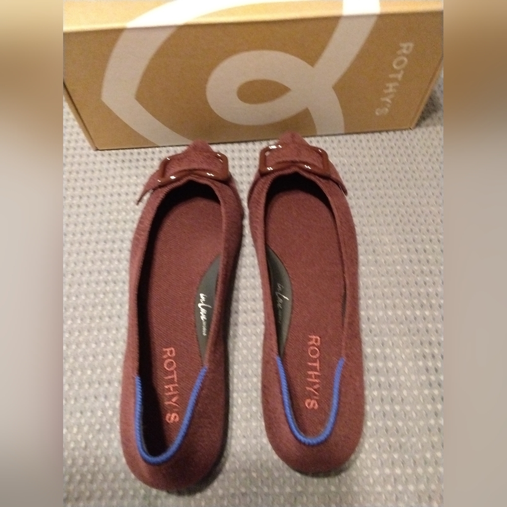 Rothy's Burgundy Women's Flats "ReVelvet Syrah" - Picture 4 of 6